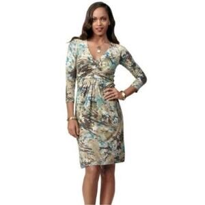 Cabi Abstract Gallery Art Soft 1/4 Sleeve Dress Size S